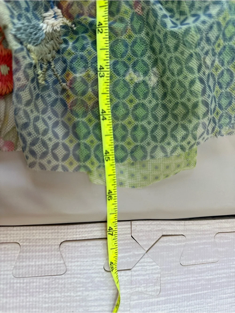 Johnny Was Sheer Floral Embroidered Top in Coral, Blue and Green - Picture 11 of 11